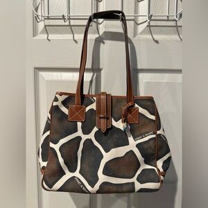Dooney & Bourke Giraffe Print Brown and Black Tote